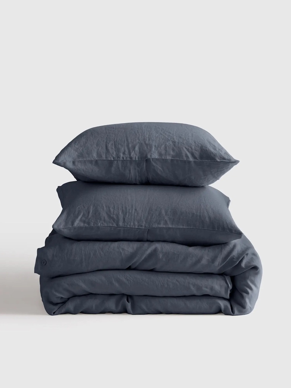 NWOT Quince European Linen Duvet Cover Set In Nightfall - Full/Queen With Shams - Picture 4 of 9